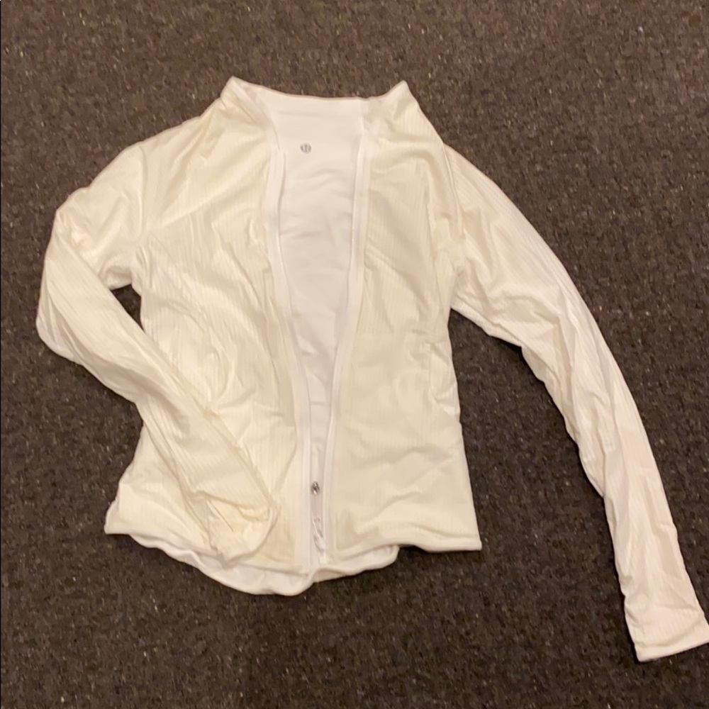Reversible white lululemon zip up